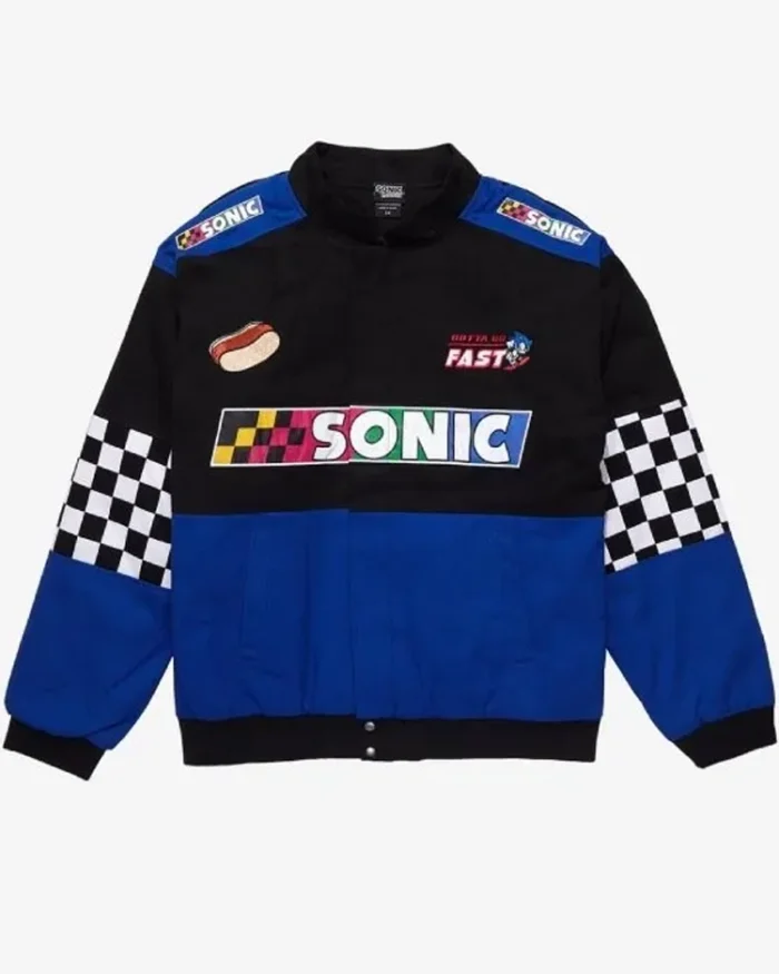 Sonic the Hedgehog Checkered Racing Jacket | Trendy Leather Jackets