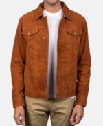 Stallon Brown Suede Trucker Jacket | Trendy Leather Jackets