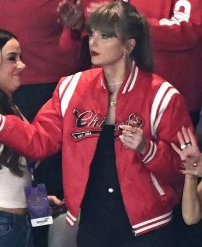 Super Bowl 2025 Taylor Swift Chiefs Varsity Jacket | Trendy Leather Jackets