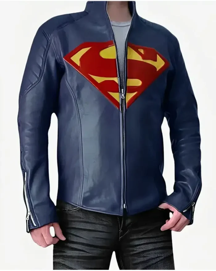 Superman Man Of Steel Blue Leather Jacket | Trendy Leather Jackets