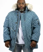 Supreme Louis Vuitton Jacquard Denim N-3B Parka | Trendy Leather Jackets