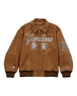 Supreme New York Yankees Kanji Leather Varsity Jacket | Trendy Leather Jackets
