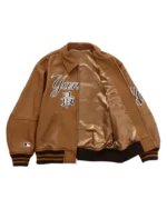 Supreme New York Yankees Kanji Leather Varsity Jacket | Trendy Leather Jackets