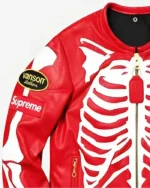 Supreme Skeleton Red Vanson Biker Jacket | TLJ