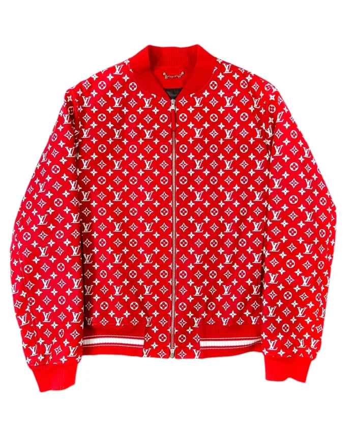 Supreme X Louis Vuitton Monogram Leather Bomber Jacket | Trendy Leather Jackets