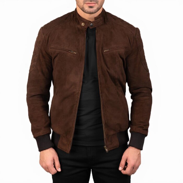 Sven Mocha Suede Bomber Jacket - TLJ