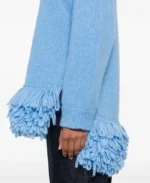 Taylor Swift Stella McCartney Blue Fringed Sweater | Trendy Leather Jackets