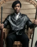 The Big Cigar Huey P. Newton Black Leather Coat | Trendy Leather Jackets