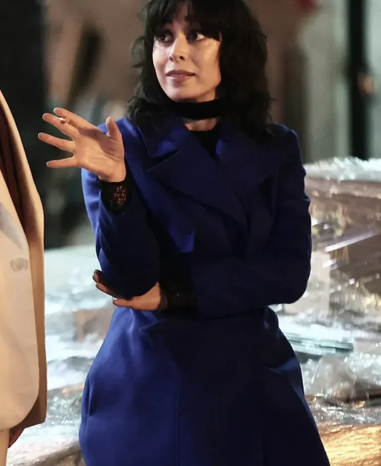 The Penguin Cristin Milioti Blue Coat | Trendy Leather Jackets