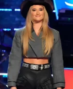 The Voice S26 Georgia Starnes Crop Blazer | Trendy Leather Jackets