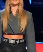 The Voice S26 Georgia Starnes Crop Blazer | Trendy Leather Jackets