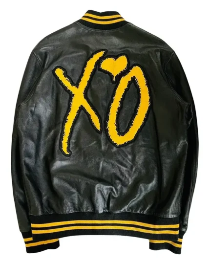 The Weeknd XO Handmade Cosplay Yellow Varsity Jacket | Trendy Leather Jackets