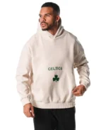 The Wild Collective Cream Boston Celtics Hoodie | Trendy Leather Jackets
