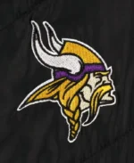 The Wild Collective Minnesota Vikings Black Puffer Hoodie Jacket | Trendy Leather Jackets