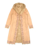 Tie Front Embroidered Afghan Coat | Trendy Leather Jackets