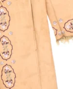 Tie Front Embroidered Afghan Coat | Trendy Leather Jackets