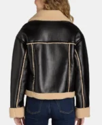 Time and Tru Bonded Faux Shearling Bomber Jacket | Trendy Leather Jackets