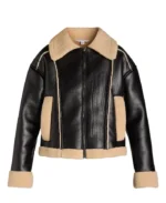 Time and Tru Bonded Faux Shearling Bomber Jacket | Trendy Leather Jackets