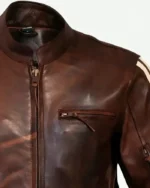 Tivoli Retro Brown Cruiser Removable Armour Jacket | Trendy Leather Jackets