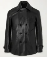 Tom Ford Black Leather Peacoat | Trendy Leather Jackets