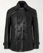 Tom Ford Black Leather Peacoat | Trendy Leather Jackets