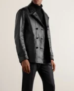 Tom Ford Black Leather Peacoat | Trendy Leather Jackets