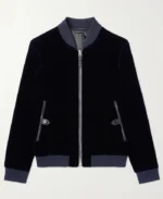 Tom Ford Velvet Navy Bomber Jacket | Trendy Leather Jackets