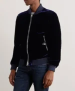 Tom Ford Velvet Navy Bomber Jacket | Trendy Leather Jackets