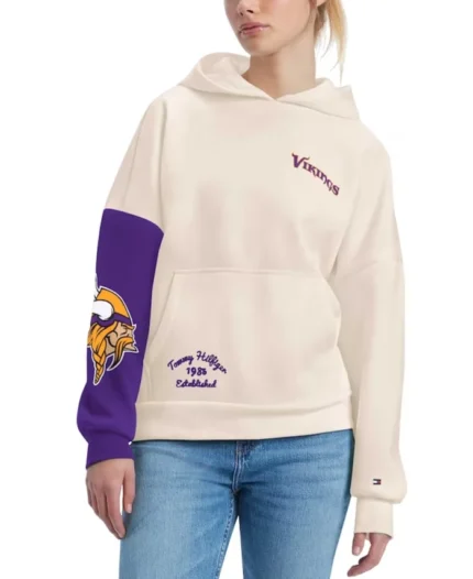 Tommy Hilfiger Minnesota Vikings Harriet Pullover Hoodie | Trendy Leather Jackets