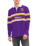 Tommy Hilfiger Purple Minnesota Vikings Cory Varsity Rugby T-Shirt | Trendy Leather Jackets