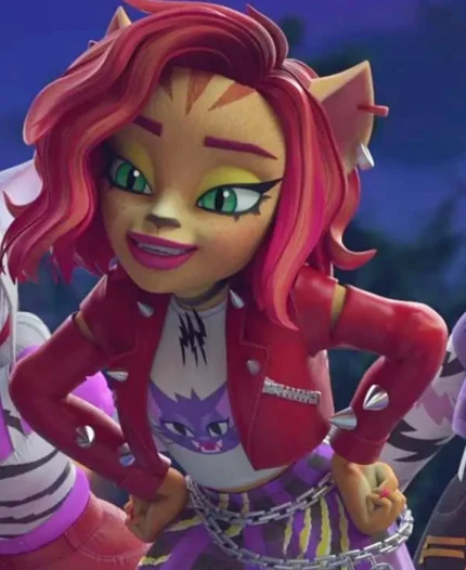 Toralei Stripe Monster High S02 Red Leather Jacket | Trendy Leather Jackets