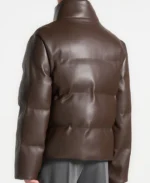 Trendy Puffer Brown Leather Jacket | Trendy Leather Jackets