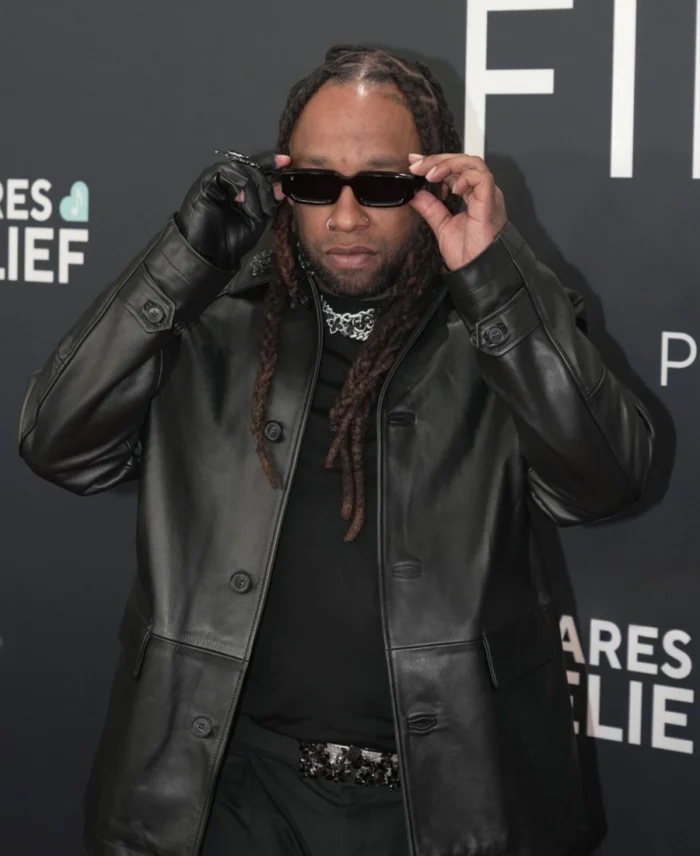 Ty Dolla Grammys Red Carpet Black Leather Coat | Trendy Leather Jackets