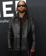 Ty Dolla Grammys Red Carpet Black Leather Coat | Trendy Leather Jackets