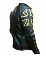 Union Jack Silver Biker Leather Jacket