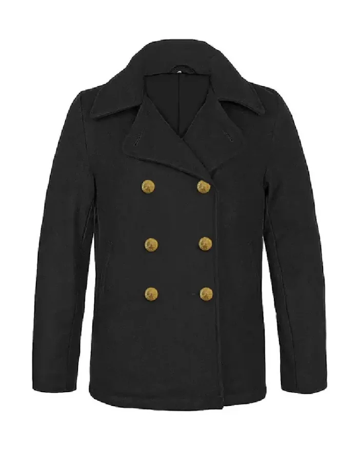 US NAVY Officer Peacoat Reefer Jacket | Trendy Leather Jackets