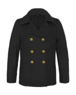 US NAVY Officer Peacoat Reefer Jacket | Trendy Leather Jackets