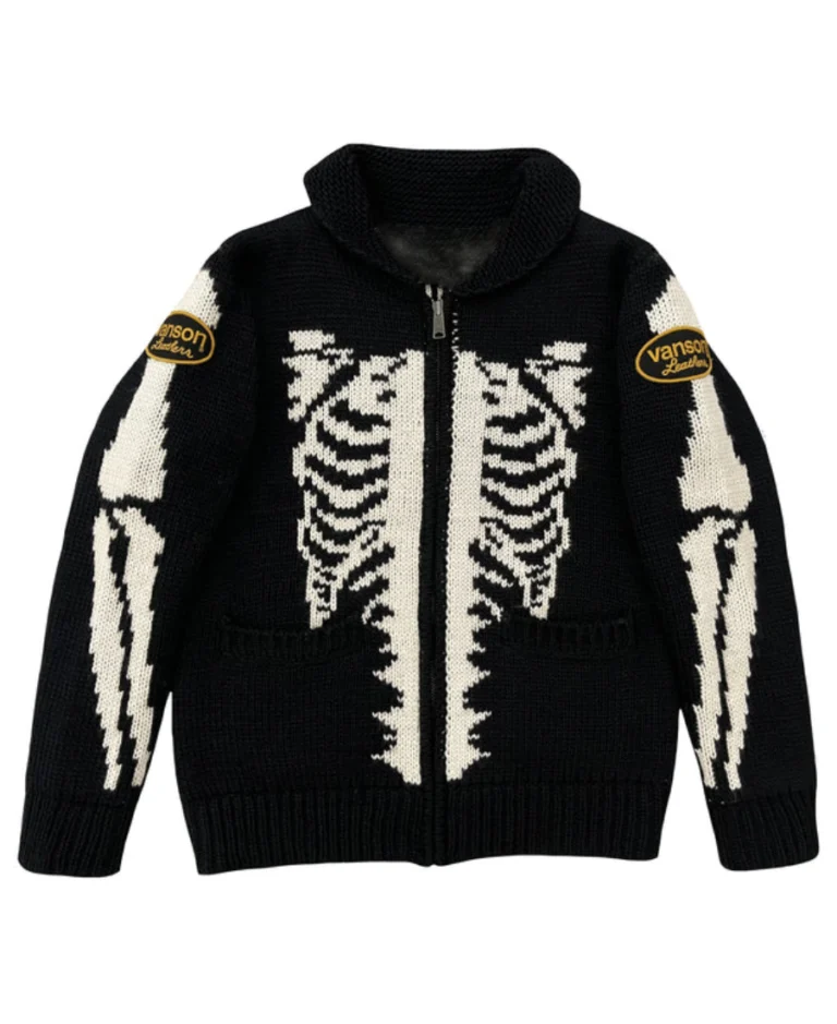 Vanson Skeleton Cowichan Jacket | Trendy Leather Jackets