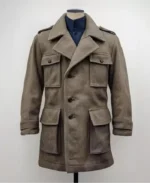 Vintage 1940 Swedish Army Wool Coat Jacket | Trendy Leather Jackets