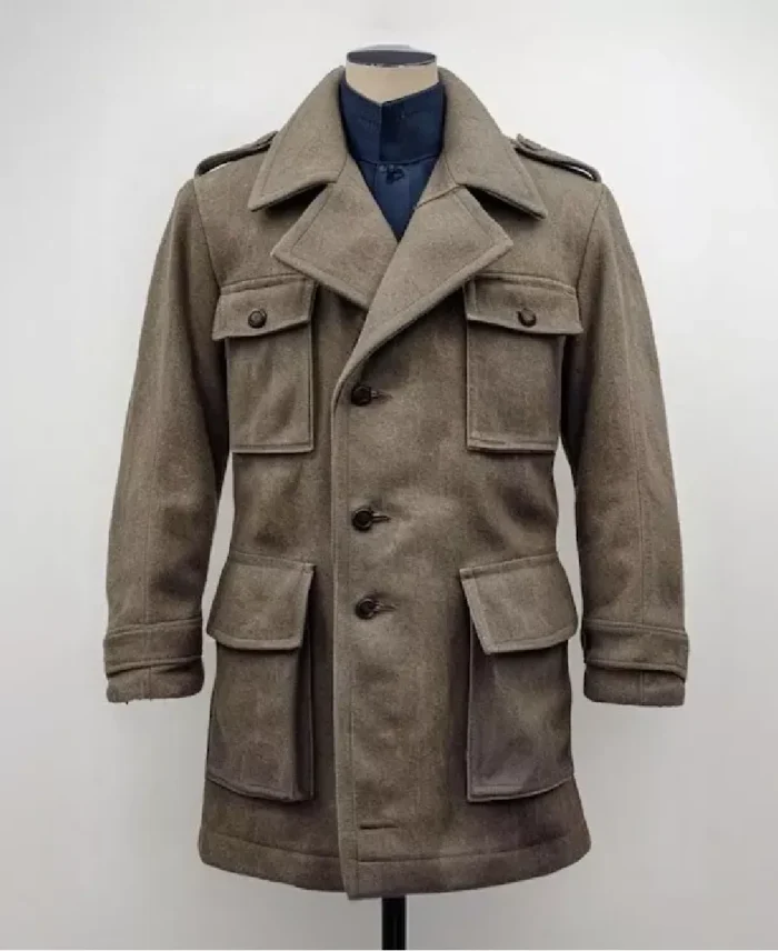 Vintage 1940 Swedish Army Wool Coat Jacket | Trendy Leather Jackets