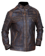 Vintage Cafe Racer Distressed Brown Leather Jacket | Trendy Leather Jackets