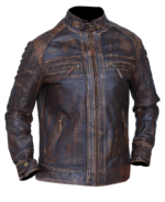 Vintage Cafe Racer Distressed Brown Leather Jacket | Trendy Leather Jackets