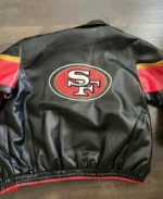 Vintage San Francisco 49ers NFL Faux Leather Bomber Jacket | Trendy Leather Jackets