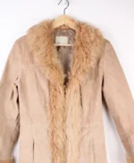 Vintage Suede Faux Fur Trim Afghan Coat | Trendy Leather Jackets
