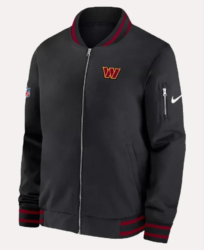 Washington Commanders Black Bomber Jacket | Trendy Leather Jackets