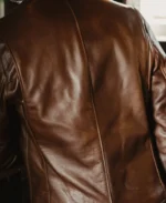 Waxed Natural Pebbled Cowhide Cafe Leather Jacket | Trendy Leather Jackets