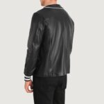 Willis Black Leather Varsity Jacket - TLJ