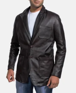 Wine Black Leather Blazer | Trendy Leather Jackets