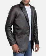 Wine Black Leather Blazer | Trendy Leather Jackets