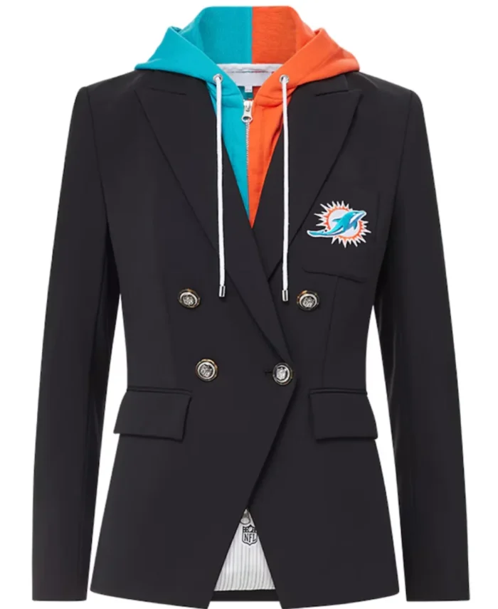 Women’s Miami Dolphins Black Blazer | Fashionable NFL Blazer